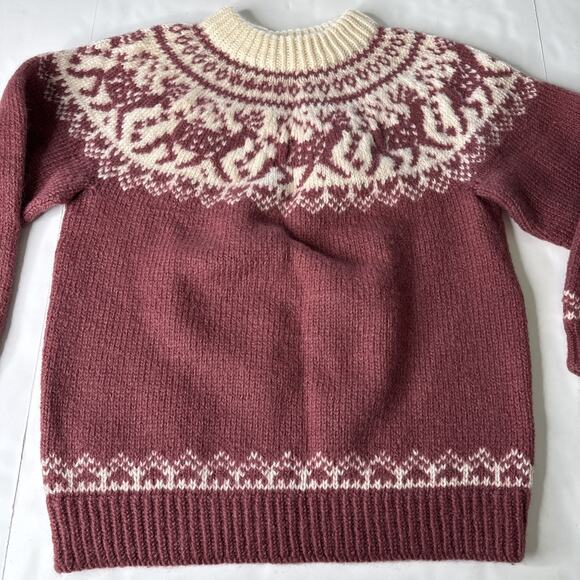 Dale of Norway Other - Vintage Dale Of Norway Pure New Wool Maroon White Knit Sweater Adult Size L 52